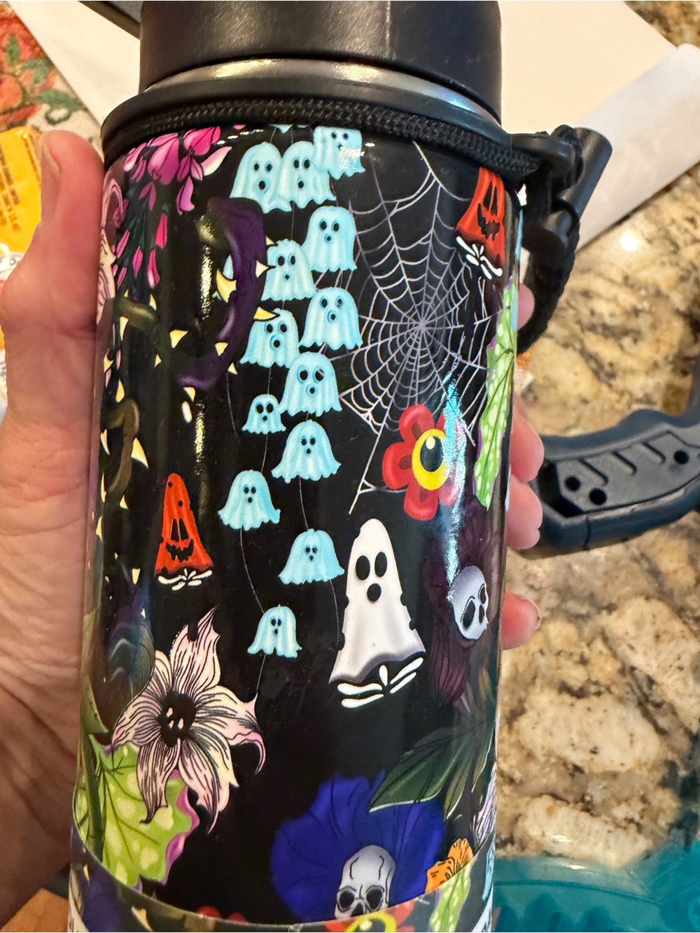 Glow Frost Buddy Halloween Ghosts Insulated Tumbler - Black